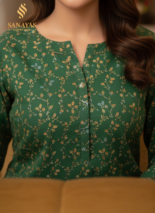 Deep forest green kurta