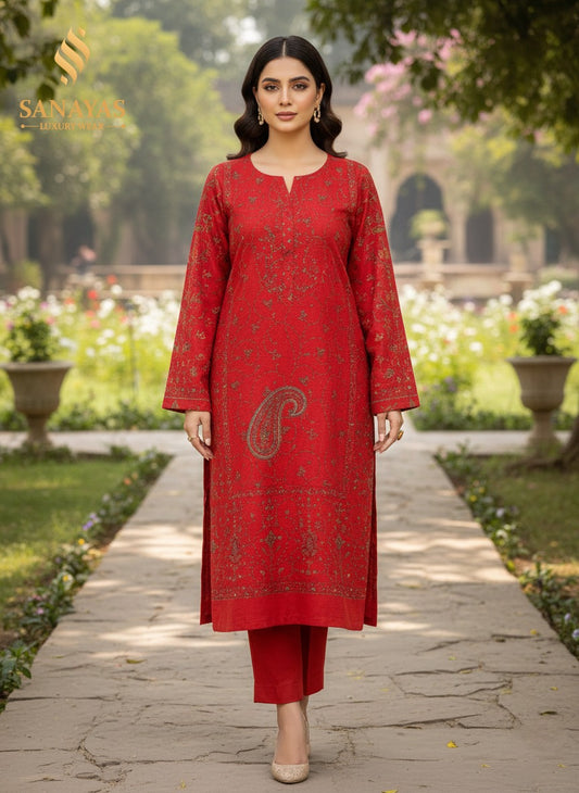 Sanyas Anari Red Kurta