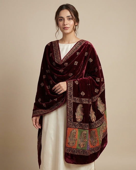 Pashmina Wine Red Shawl