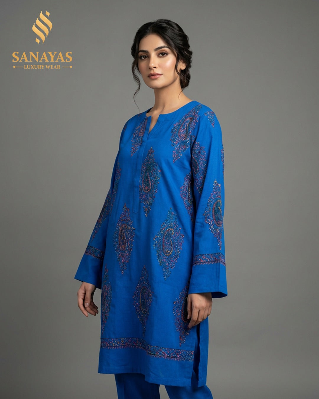 Sanayas Royal Blue Kurta