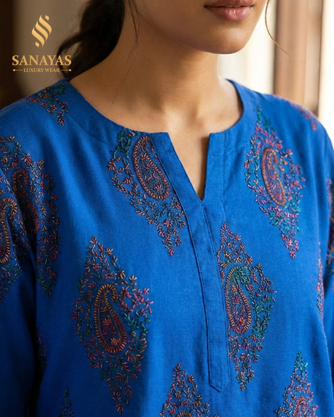 Sanayas Royal Blue Kurta