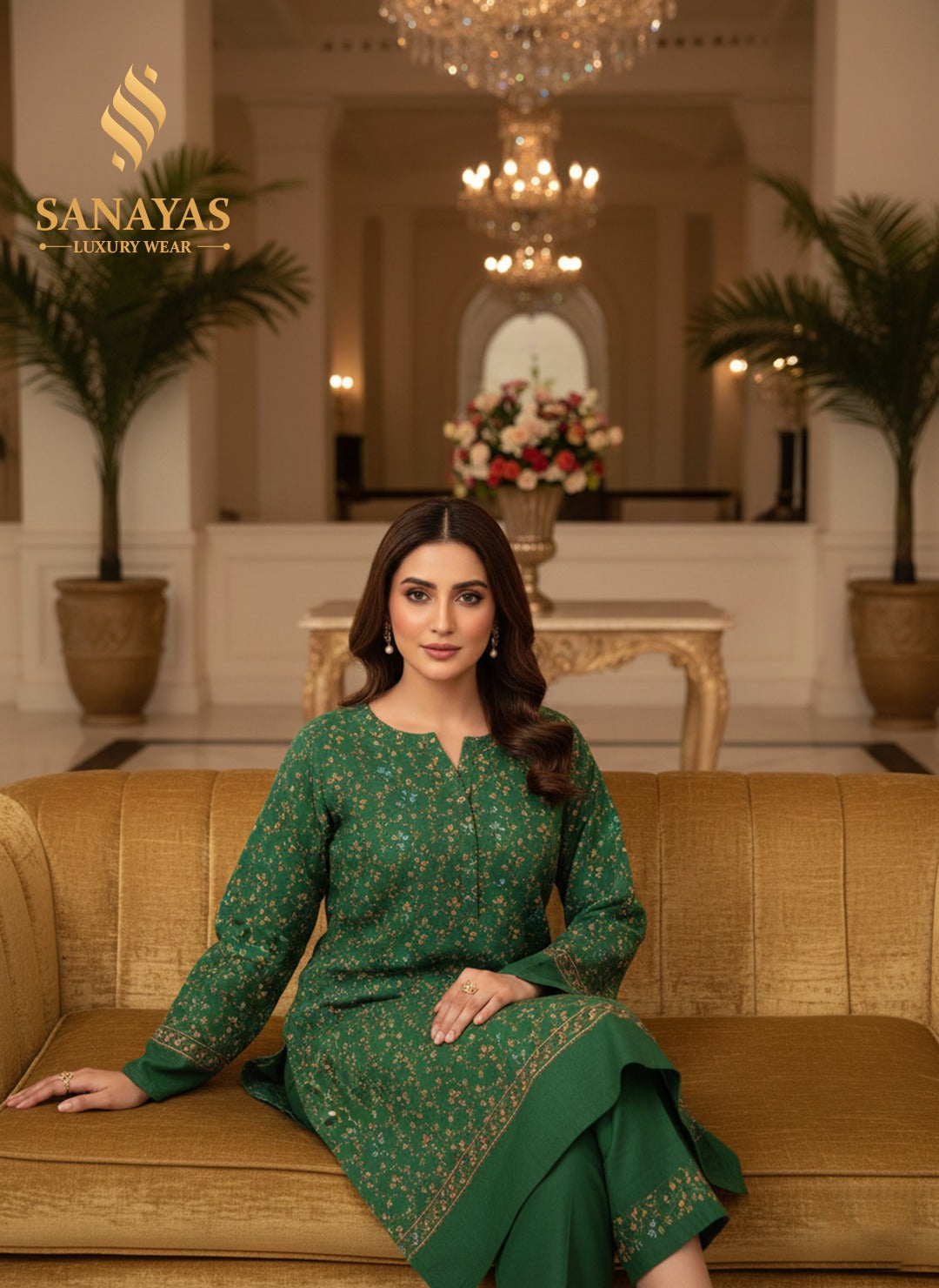 Deep forest green kurta