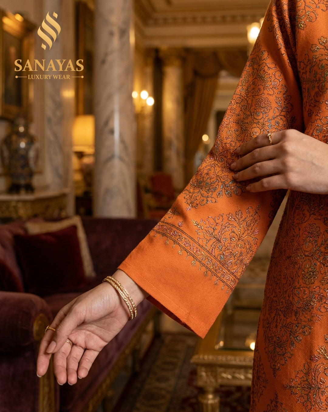 Sanayas Bright Orange Kurta